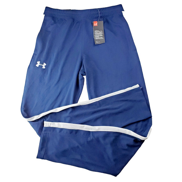 NWT Under Armour Men's Med Fitted Performance Taper Joggers Dark Blue Zipper Leg - Picture 1 of 13